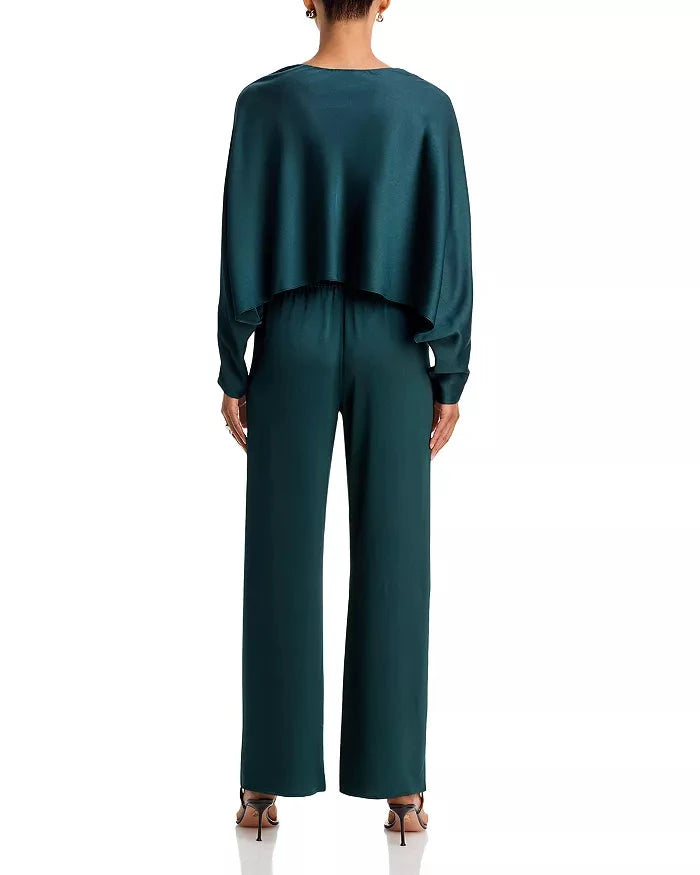 Roni Satin Pant Dark Spruce Pants - Trousers Simkhai 