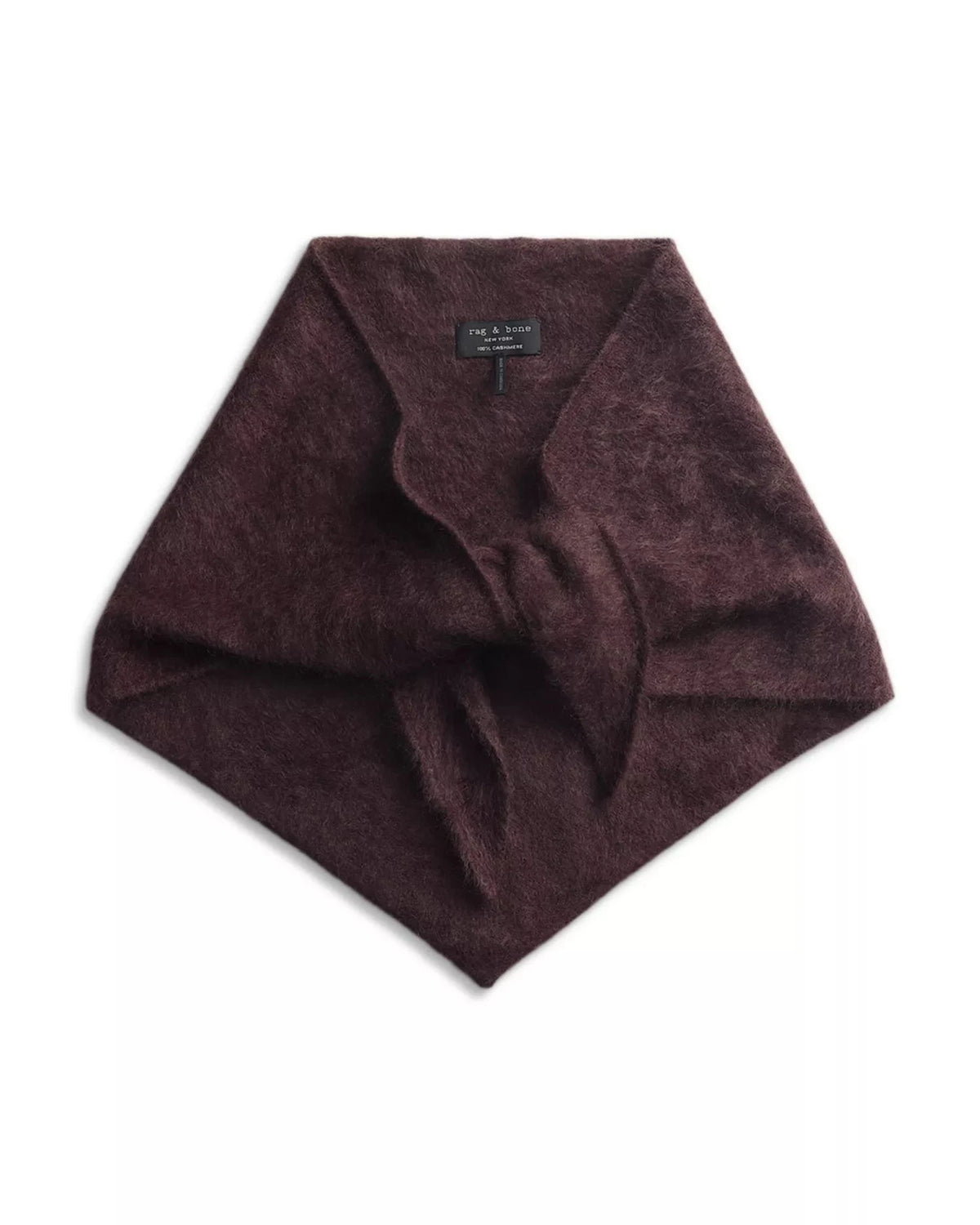 Jada Brushed Cashmere Bandana Scarf Dark Brown Scarves rag & bone 