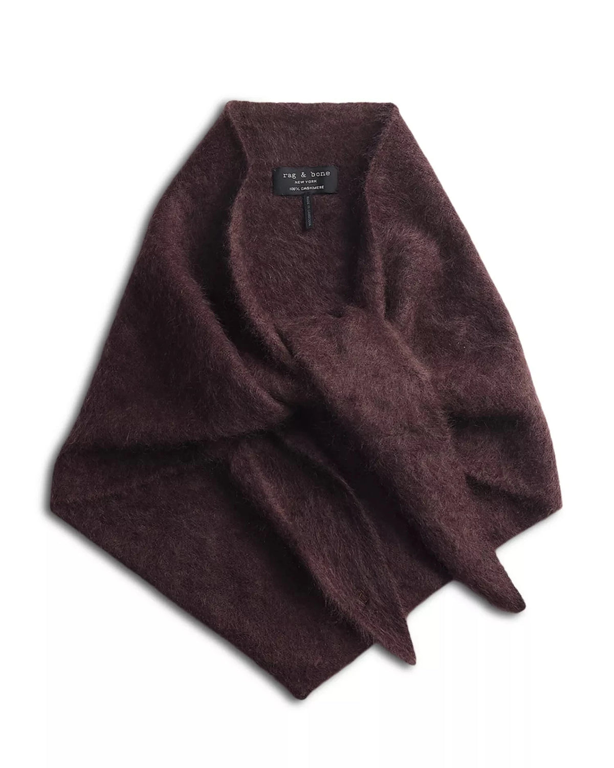 Jada Brushed Cashmere Bandana Scarf Dark Brown Scarves rag & bone 