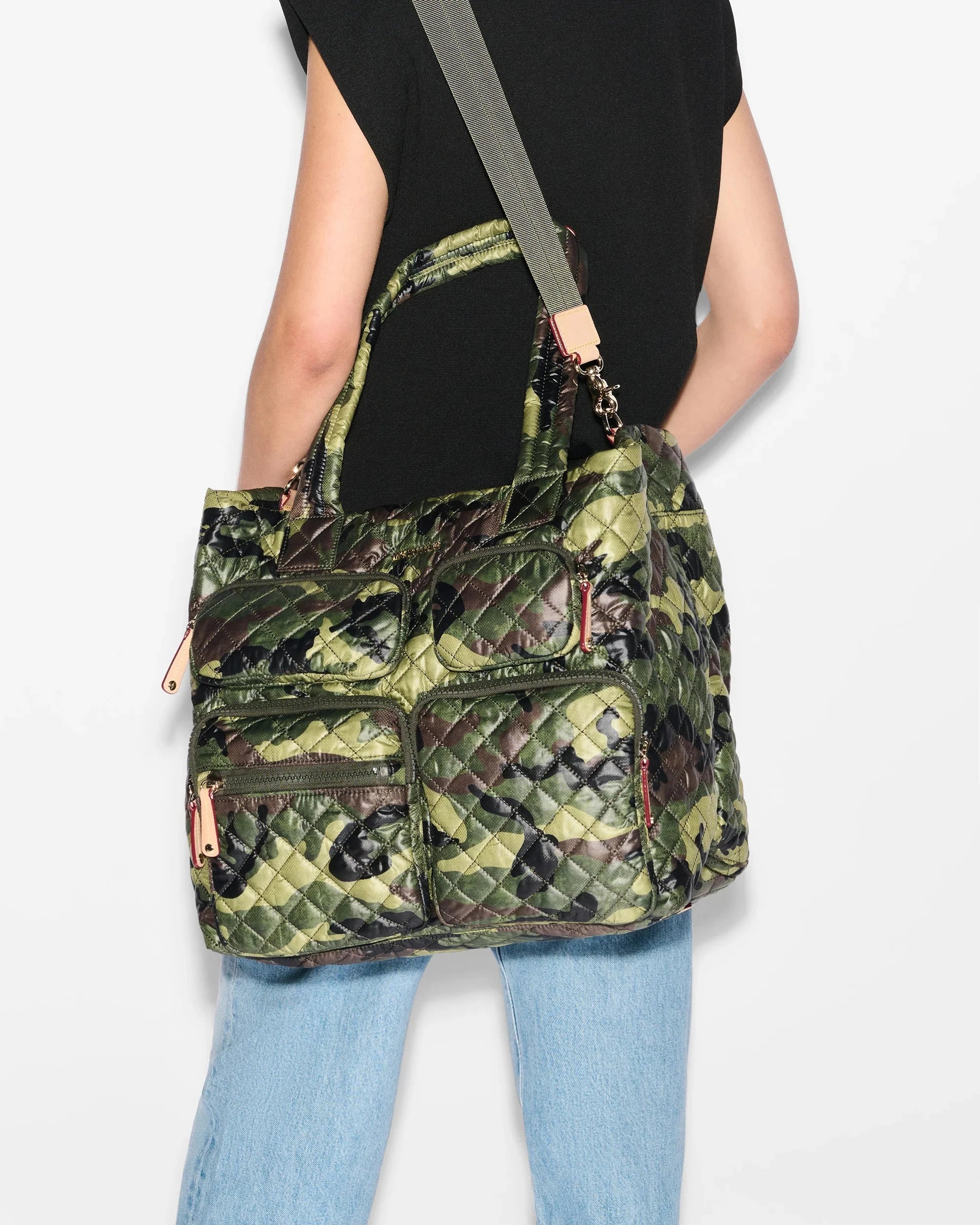 Large Metro Travel Tote Green Camo Tote & Satchel MZ Wallace 