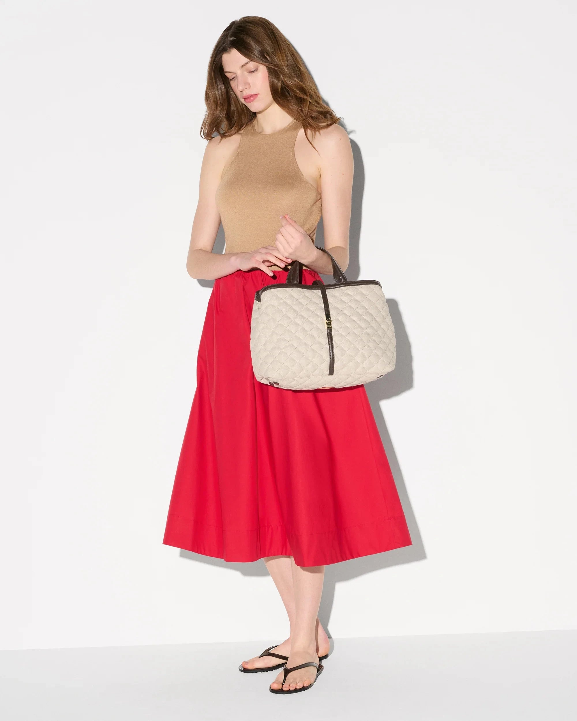 Medium Astor Top Handle Sandy Linen Tote & Satchel MZ Wallace 