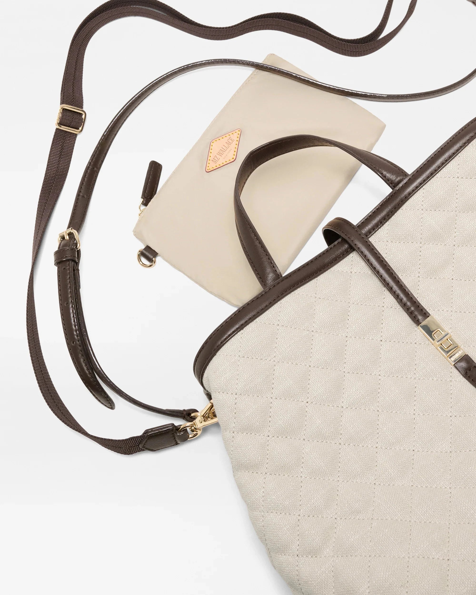 Medium Astor Top Handle Sandy Linen Tote & Satchel MZ Wallace 