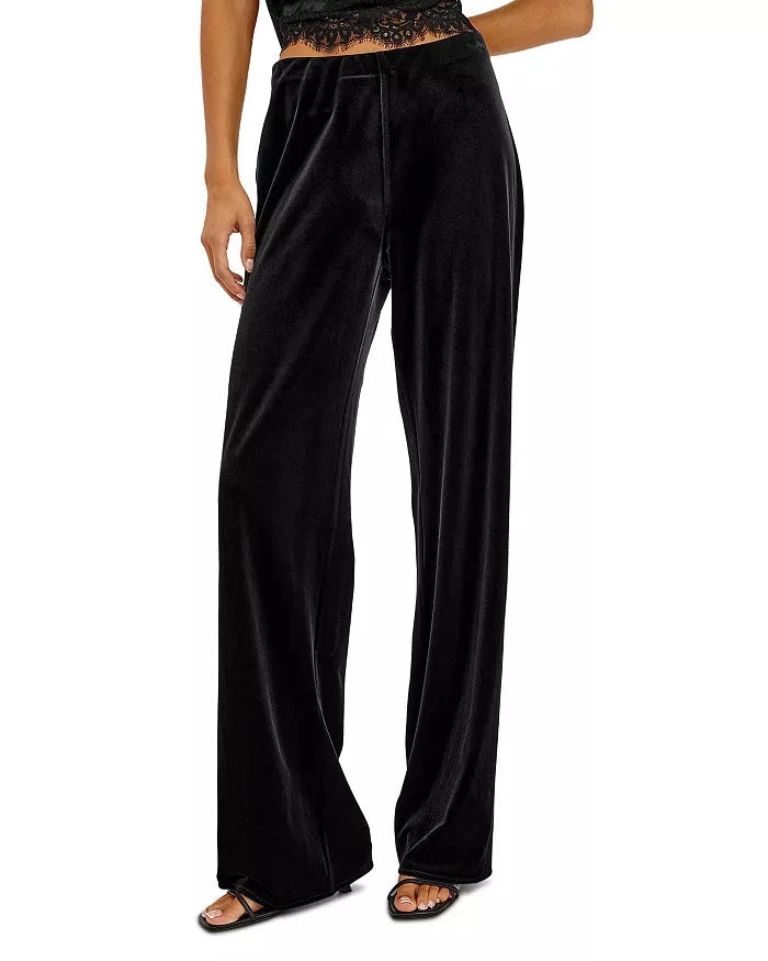 Silvi Black Velvet Pants - Trousers Rails 