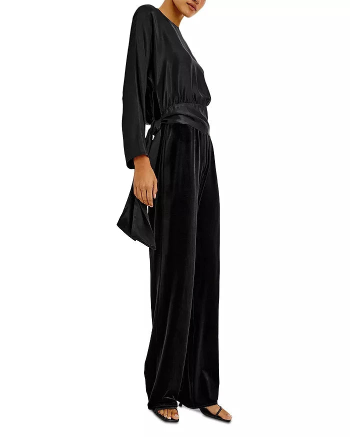 Silvi Black Velvet Pants - Trousers Rails 