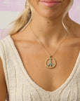 Give Peace a Chance Pendant 16-18" Classic Rolo Chain Necklaces Jane Win 