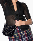 Mini Crosby Sienna Black Lacquer Hobo & Shoulder MZ Wallace 