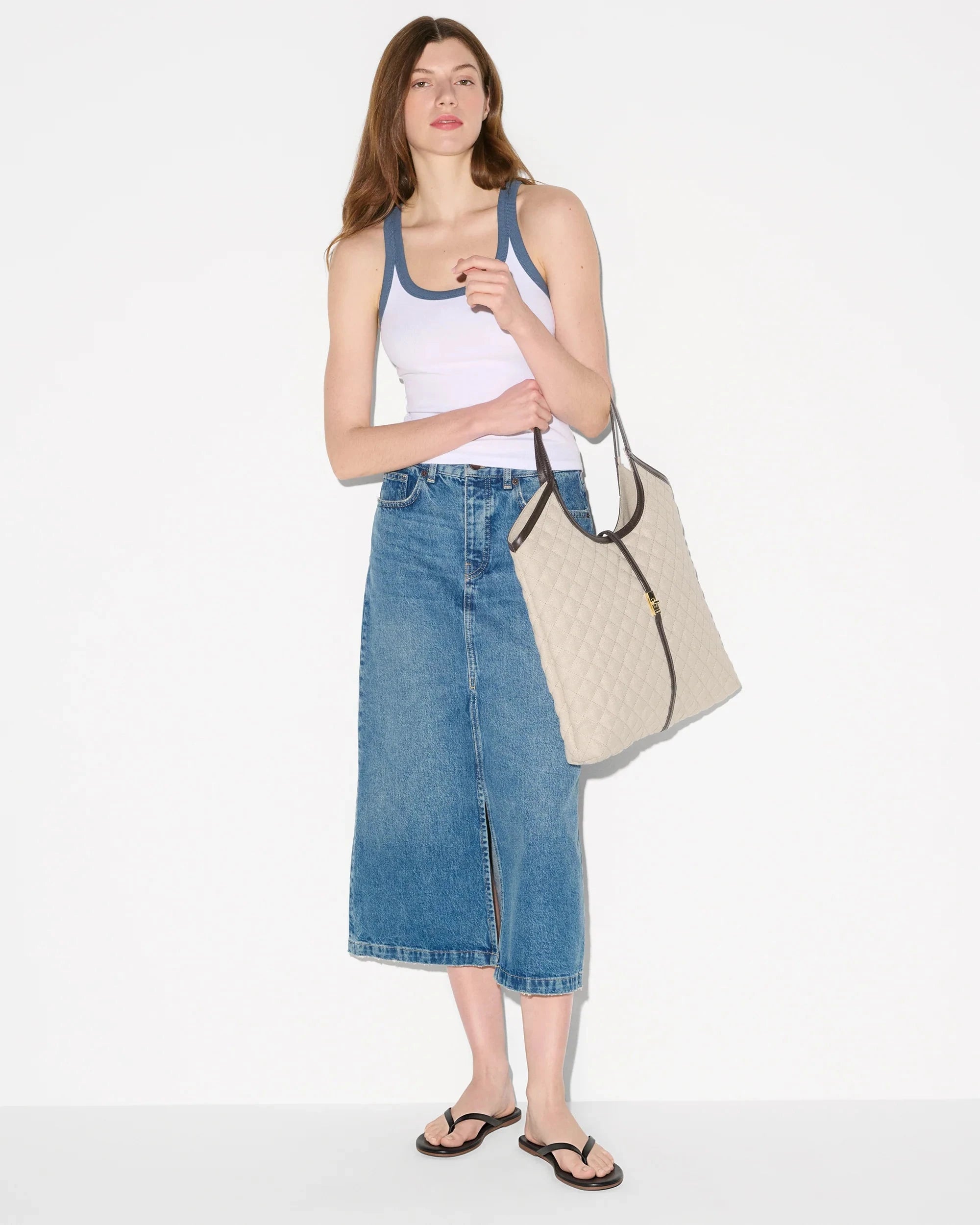 Large Astor Tote Sandy Linen Tote & Satchel MZ Wallace 