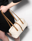 Small Astor Satchel Sandshell with Brown Hobo & Shoulder MZ Wallace 