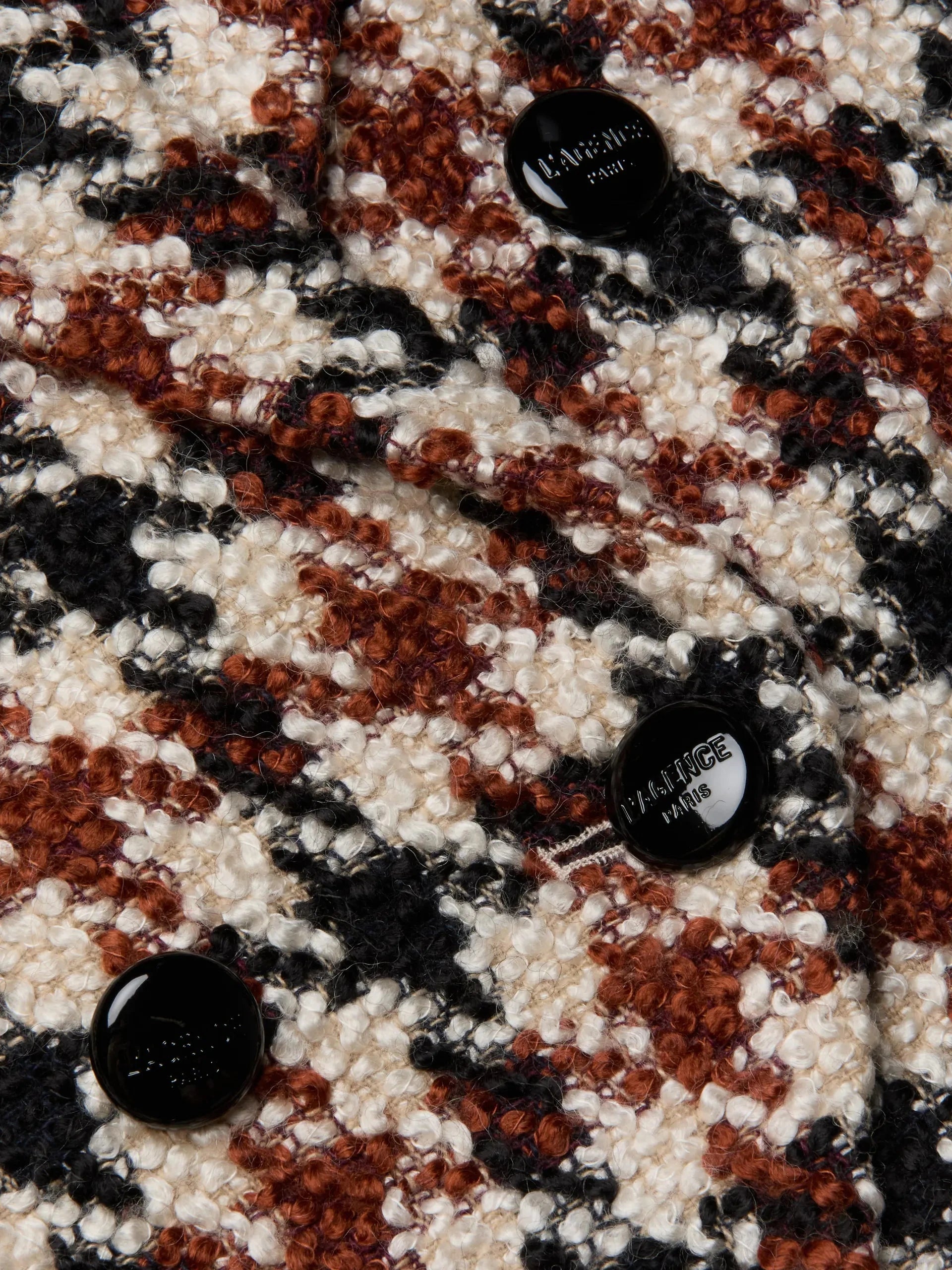 Marie Houndstooth Tweed Blazer Black/Brown/Cream Jackets - Blazers L'Agence 