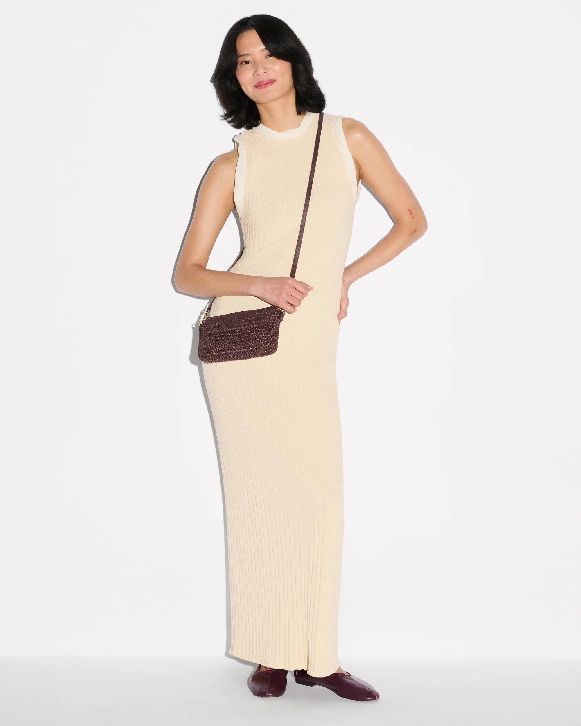 Crochet Convertible Crossbody Brown Crochet Crossbody MZ Wallace 