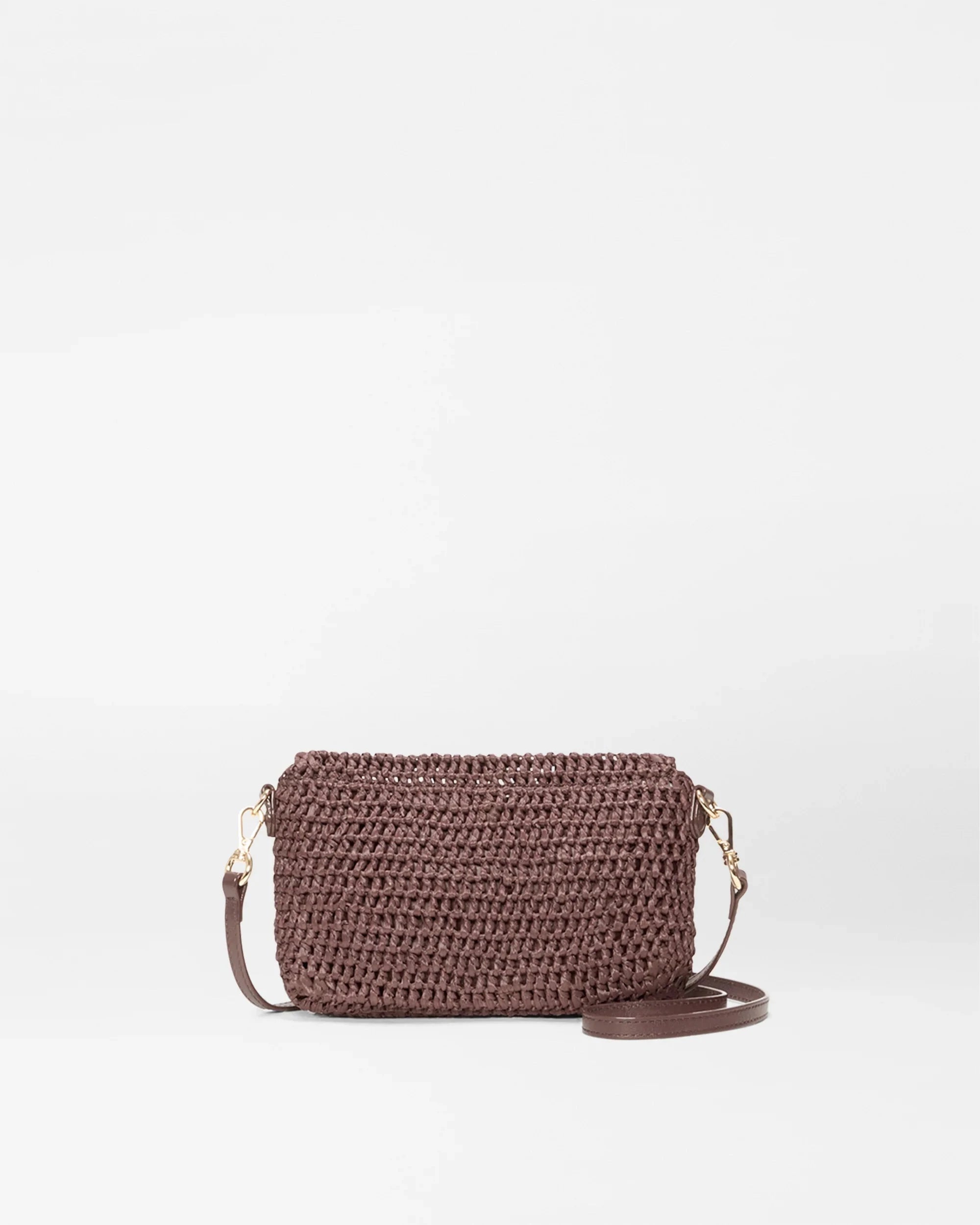 Crochet Convertible Crossbody Brown Crochet Crossbody MZ Wallace 