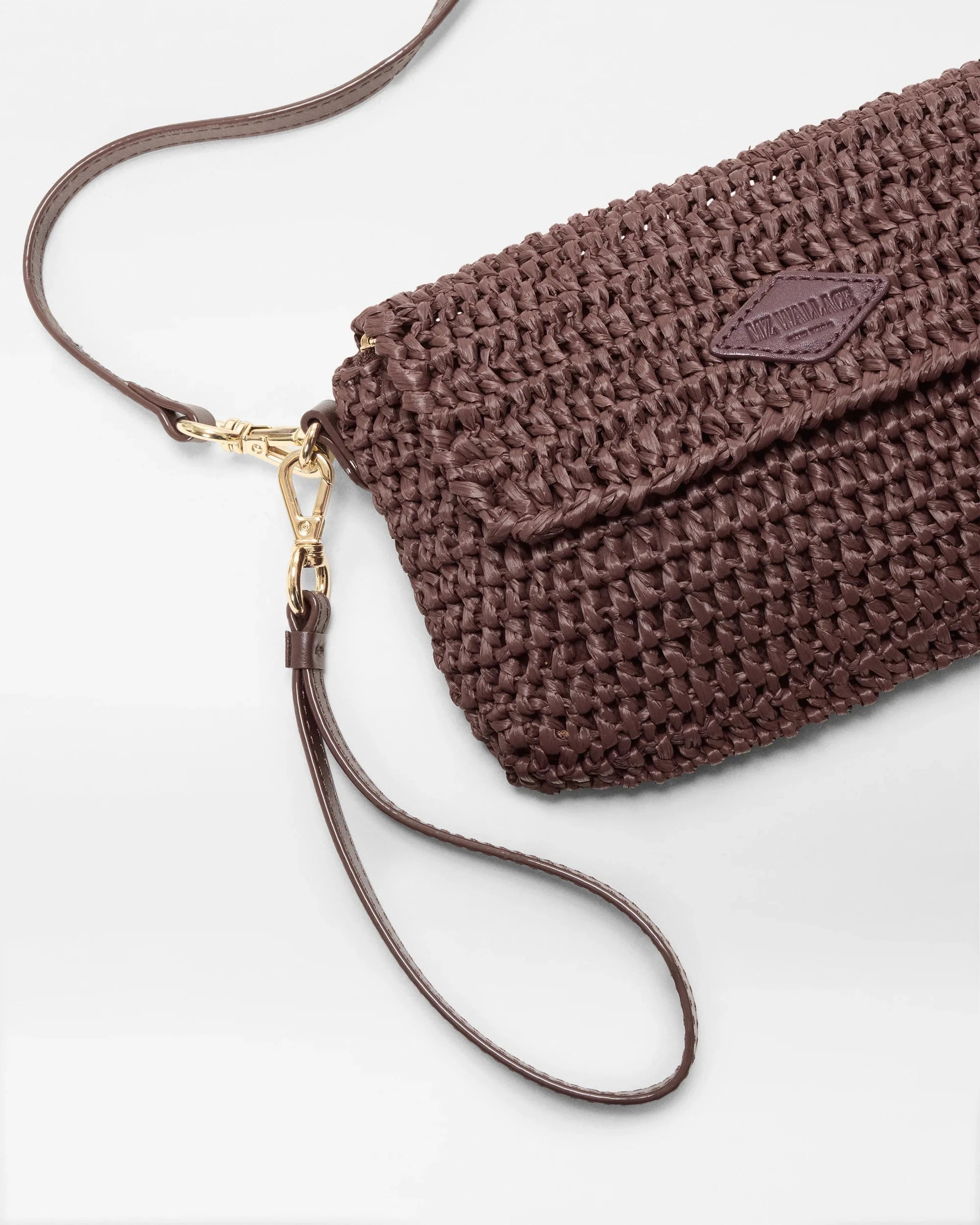 Crochet Convertible Crossbody Brown Crochet Crossbody MZ Wallace 