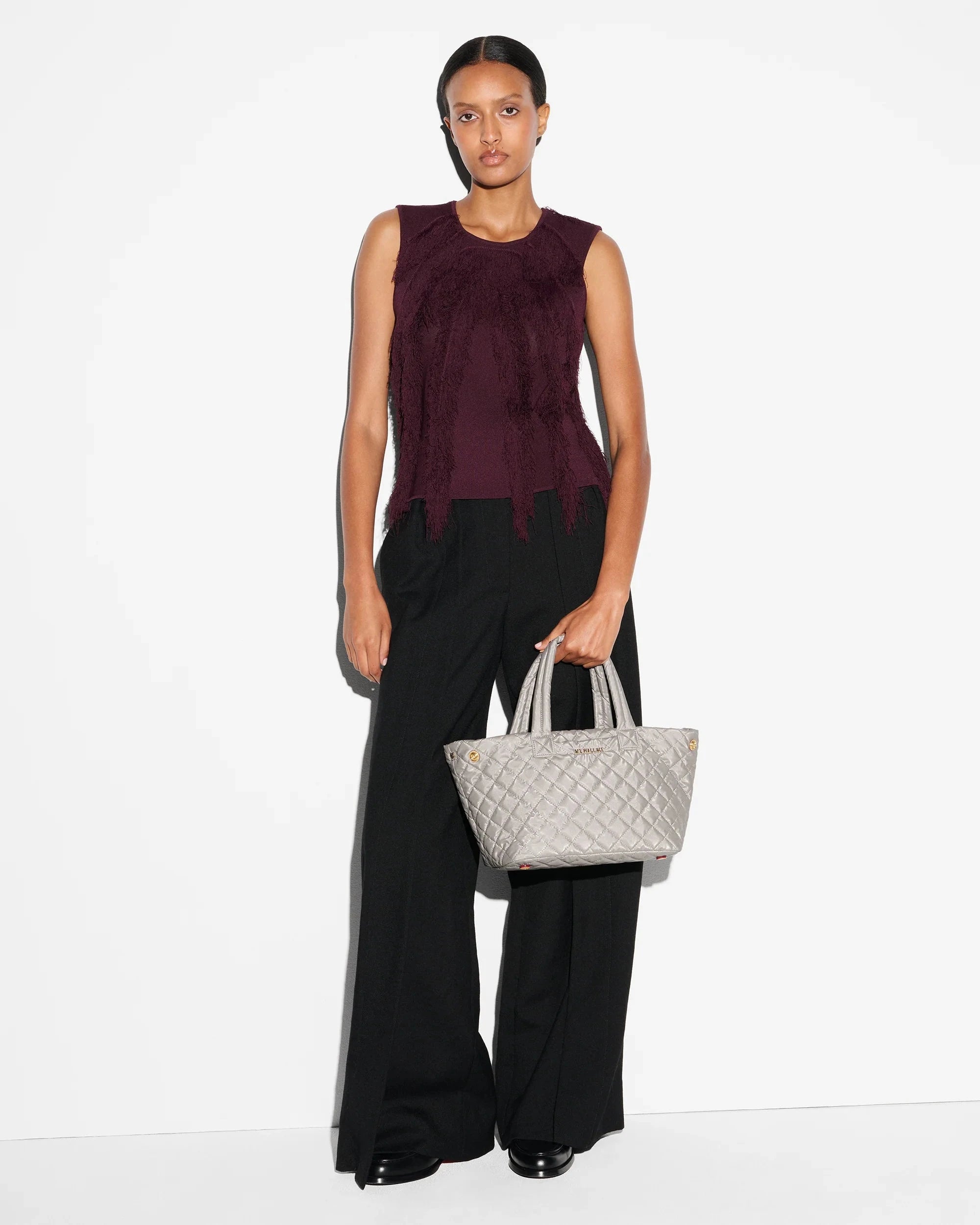 Small Metro City Tote Sable Pearl Metallic Tote & Satchel MZ Wallace 