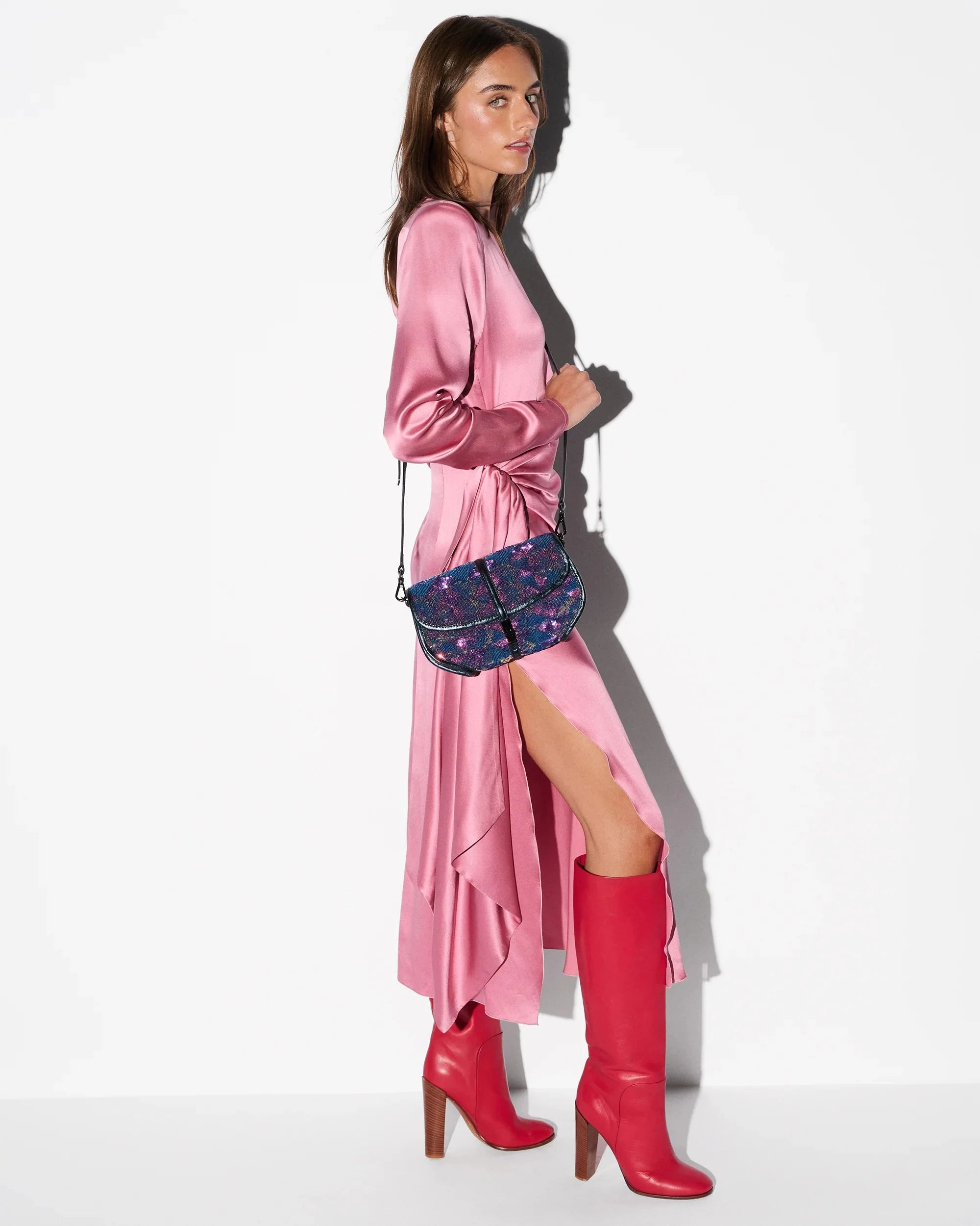 Small Astor Convertible Clutch Aurora Sequin Clutch MZ Wallace 