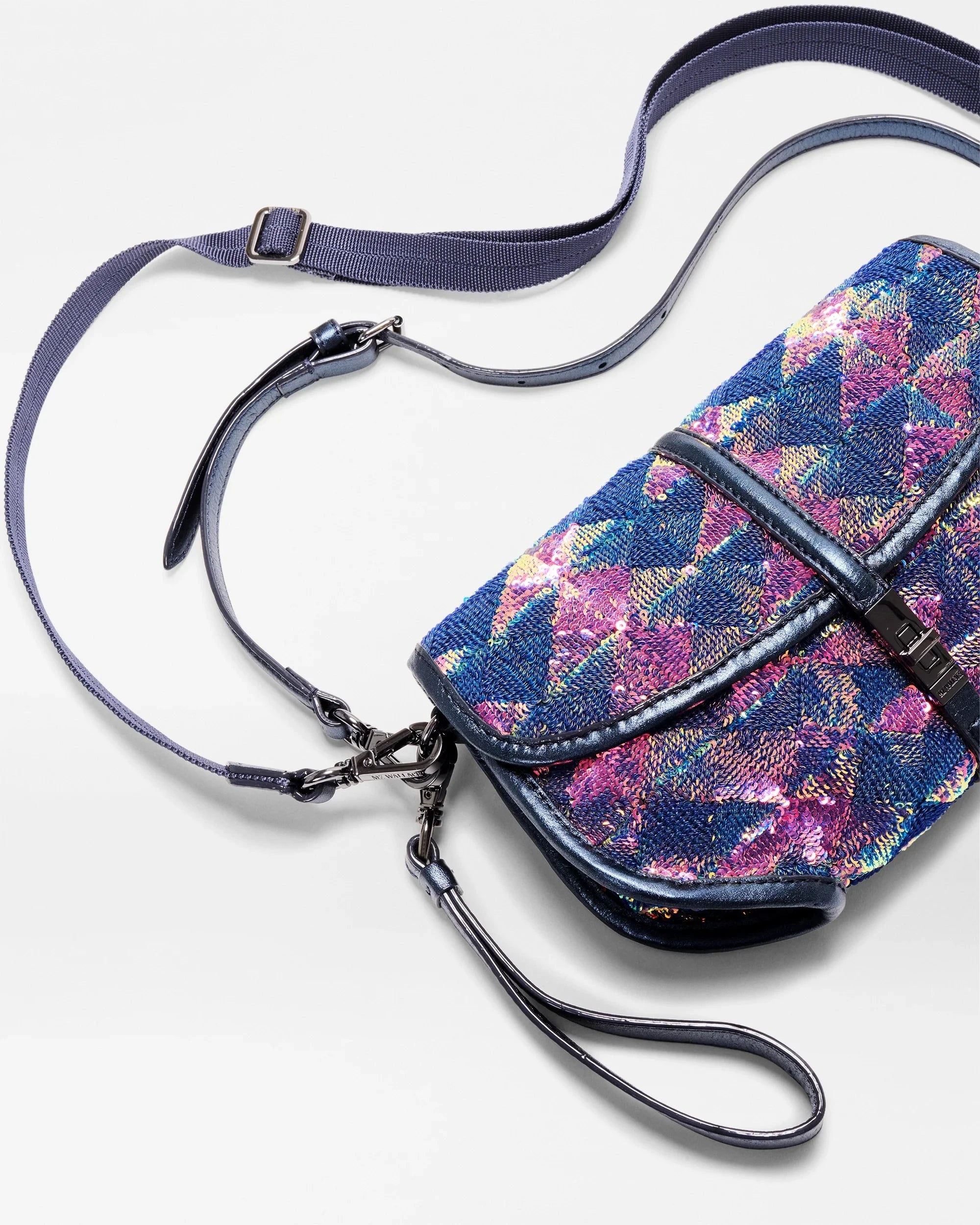 Small Astor Convertible Clutch Aurora Sequin Clutch MZ Wallace 