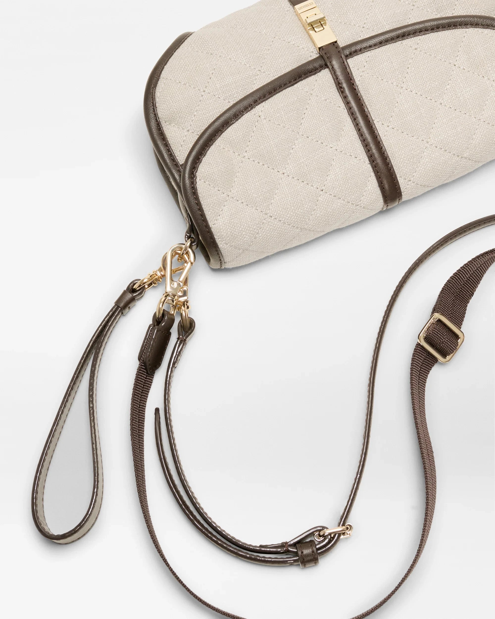 Small Astor Convertible Clutch Sandy Linen Clutch MZ Wallace 