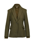 Auden Knit Combo Blazer Dark Olive Jackets - Blazers Simkhai 