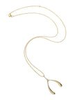 Lucky Gold Wishbone Pendant 18-20" Adjustable Delicate Chain Necklaces Jane Win 