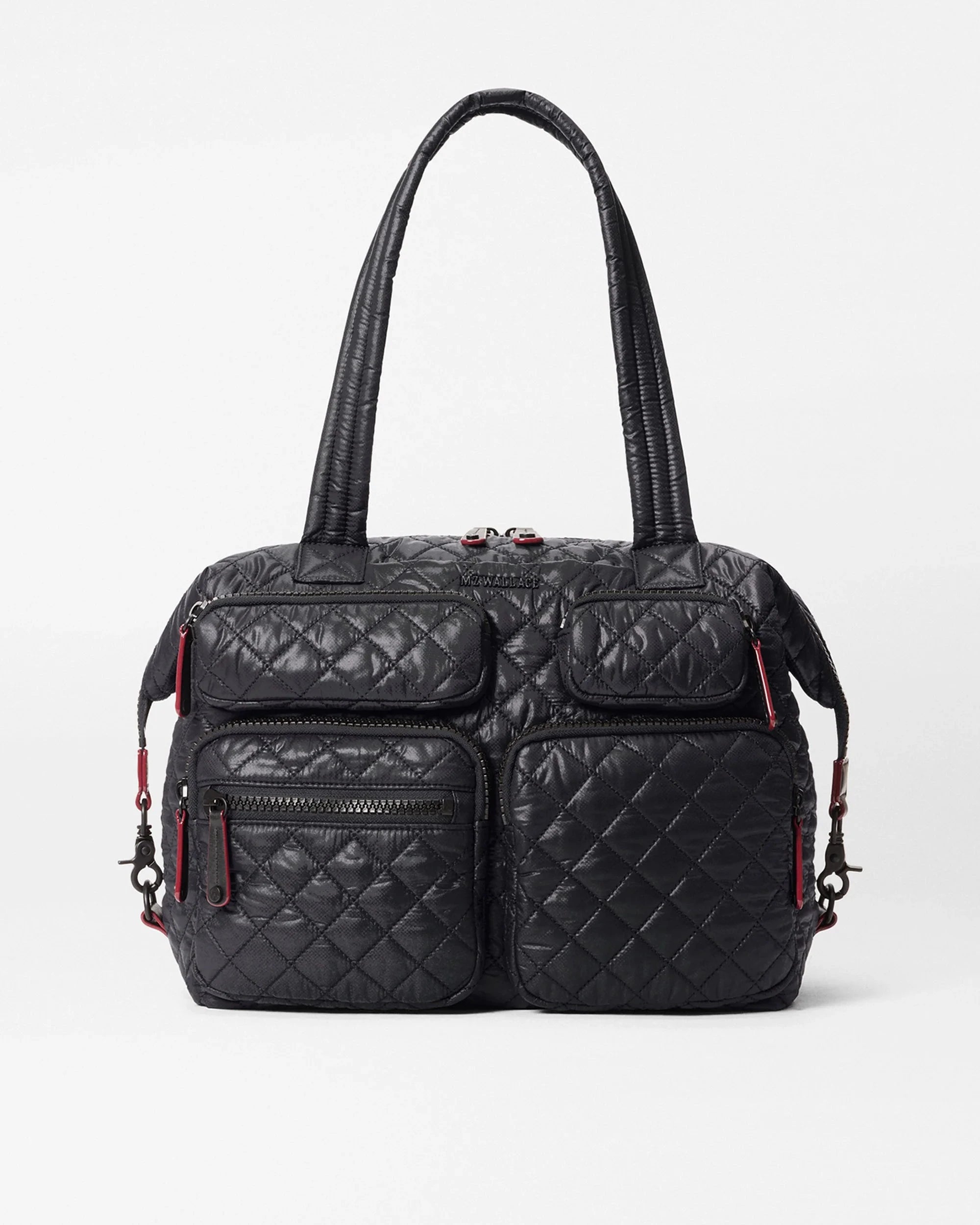 Large Sutton Deluxe Travel Black Tote & Satchel MZ Wallace 