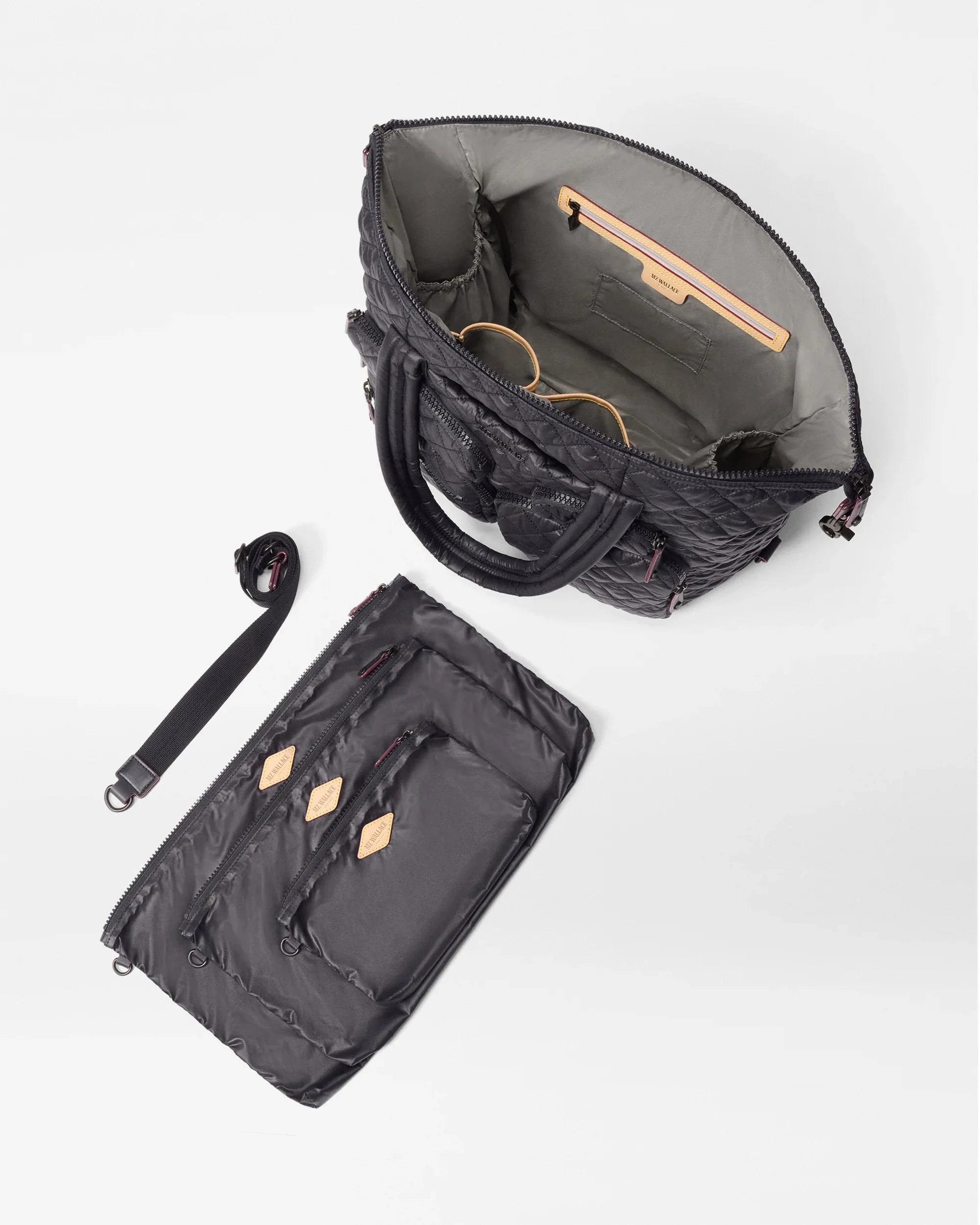 Large Sutton Deluxe Travel Black Tote & Satchel MZ Wallace 