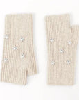 Star Embellished Angora Mittens Beige Mittens Pissenlit 