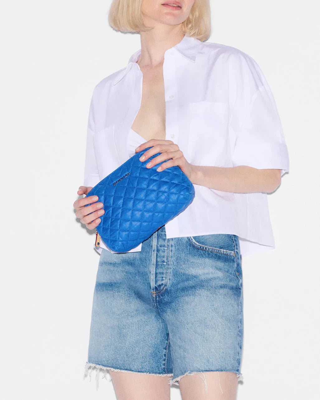 Medium Double Zip Cosmetic Surf Blue Cosmetic MZ Wallace 