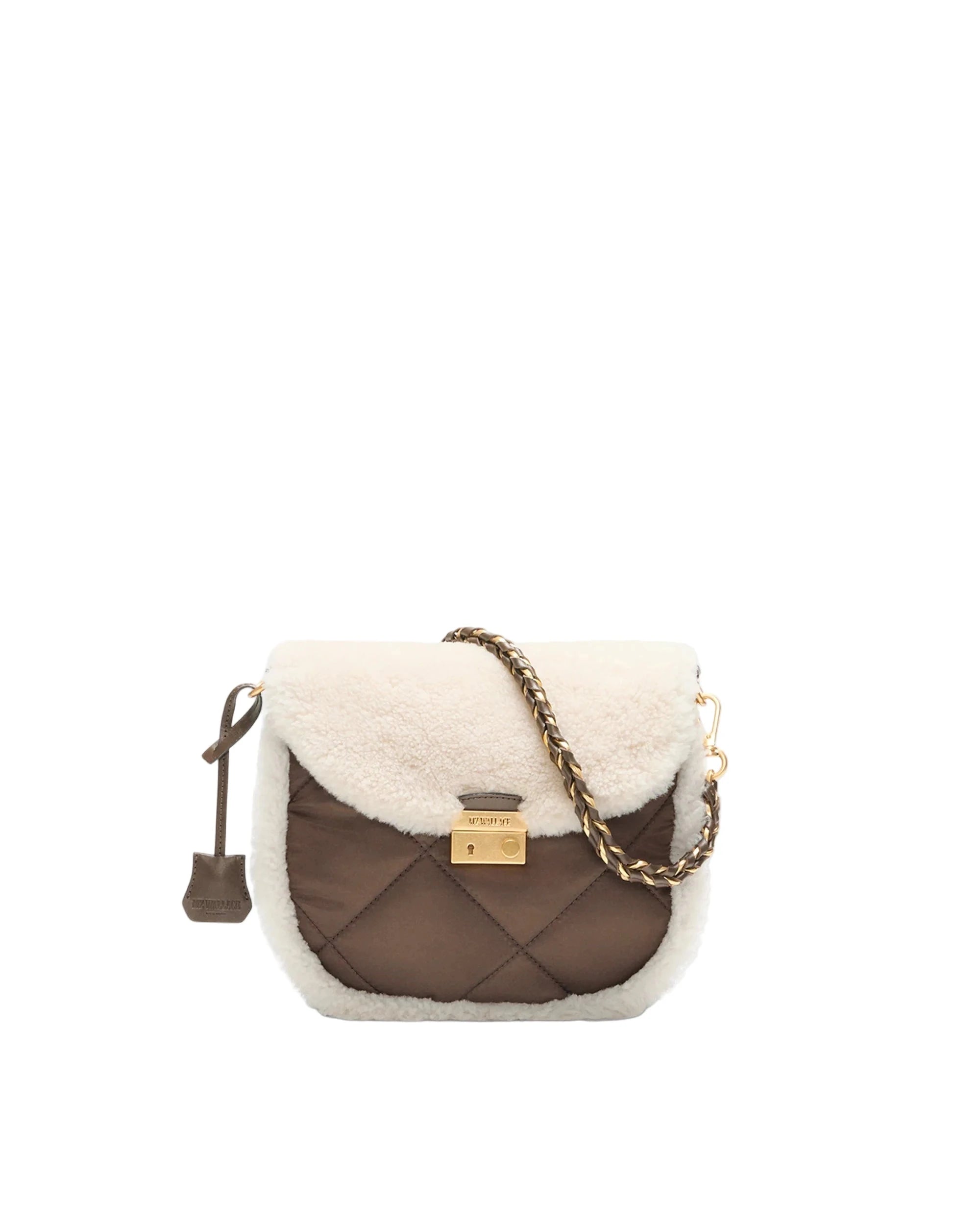 Crosby Lock Saddle Shearling/Walnut Crossbody MZ Wallace 