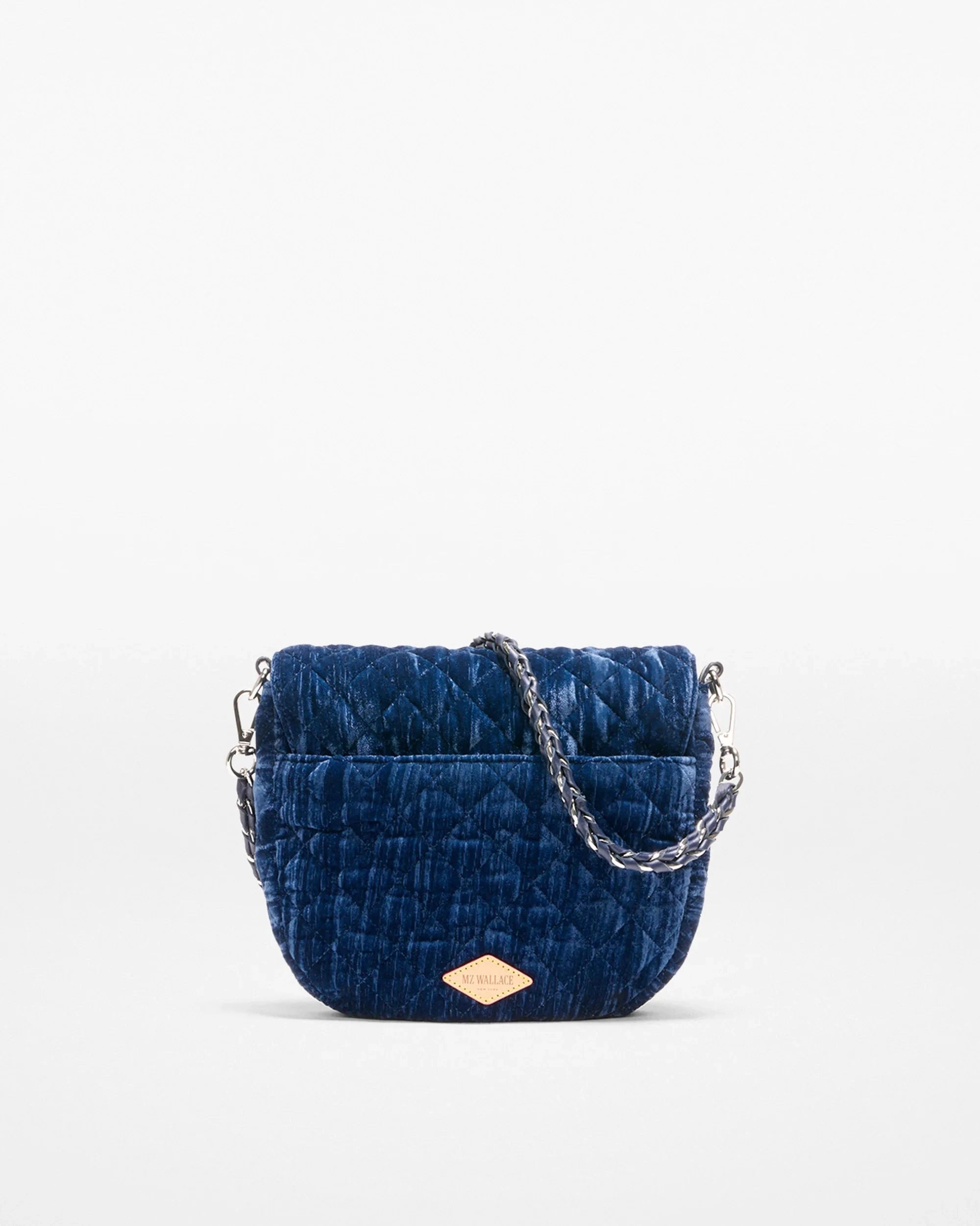 Crosby Lock Saddle Midnight Velvet Crossbody MZ Wallace 