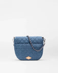 Crosby Lock Saddle True Blue Denim Crossbody MZ Wallace 