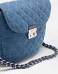 Crosby Lock Saddle True Blue Denim Crossbody MZ Wallace 