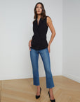 Aldora Double Breasted Vest Black Tops - Blouses L'Agence 