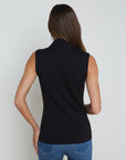 Aldora Double Breasted Vest Black Tops - Blouses L'Agence 