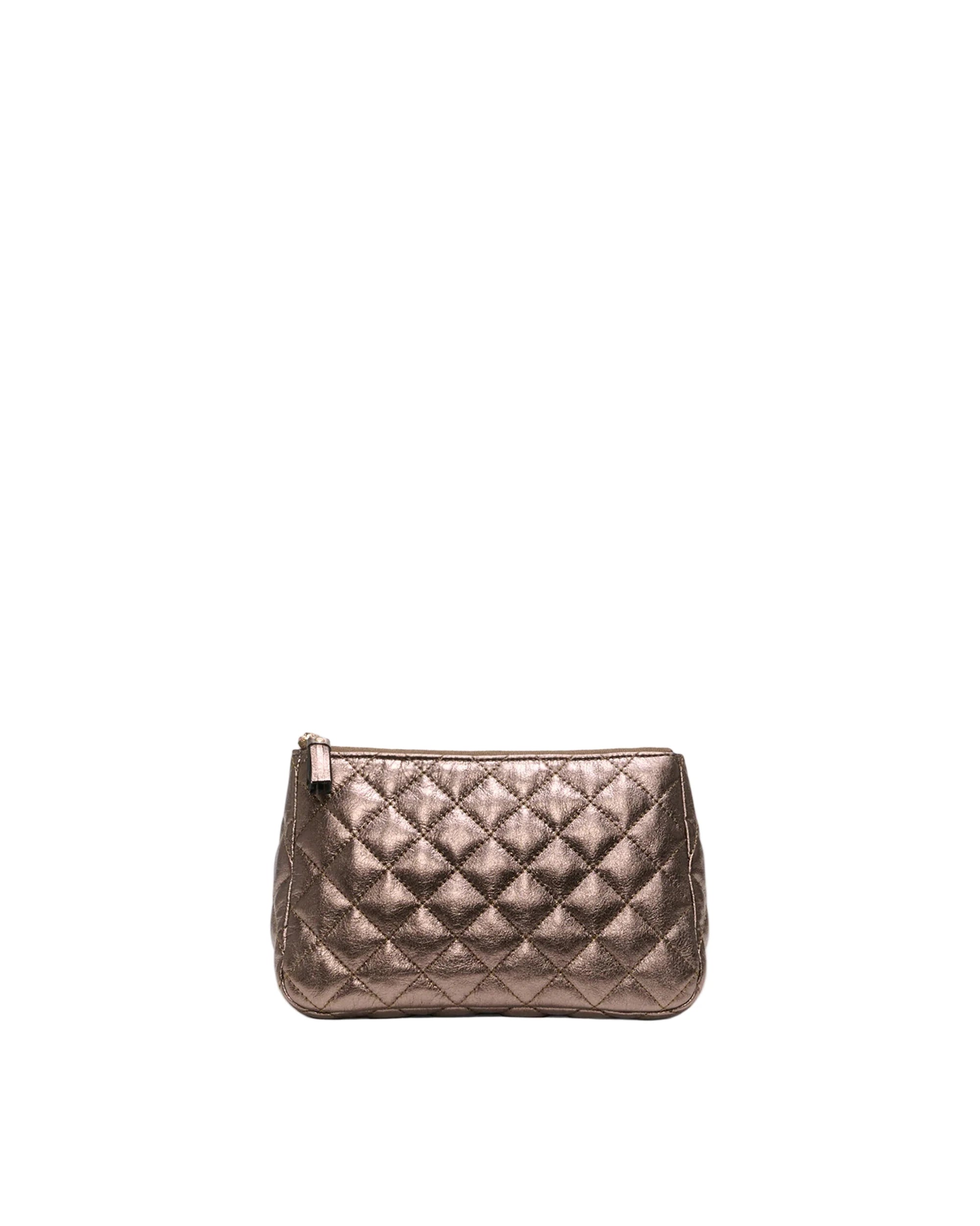 Quilted clutch bag on a white background