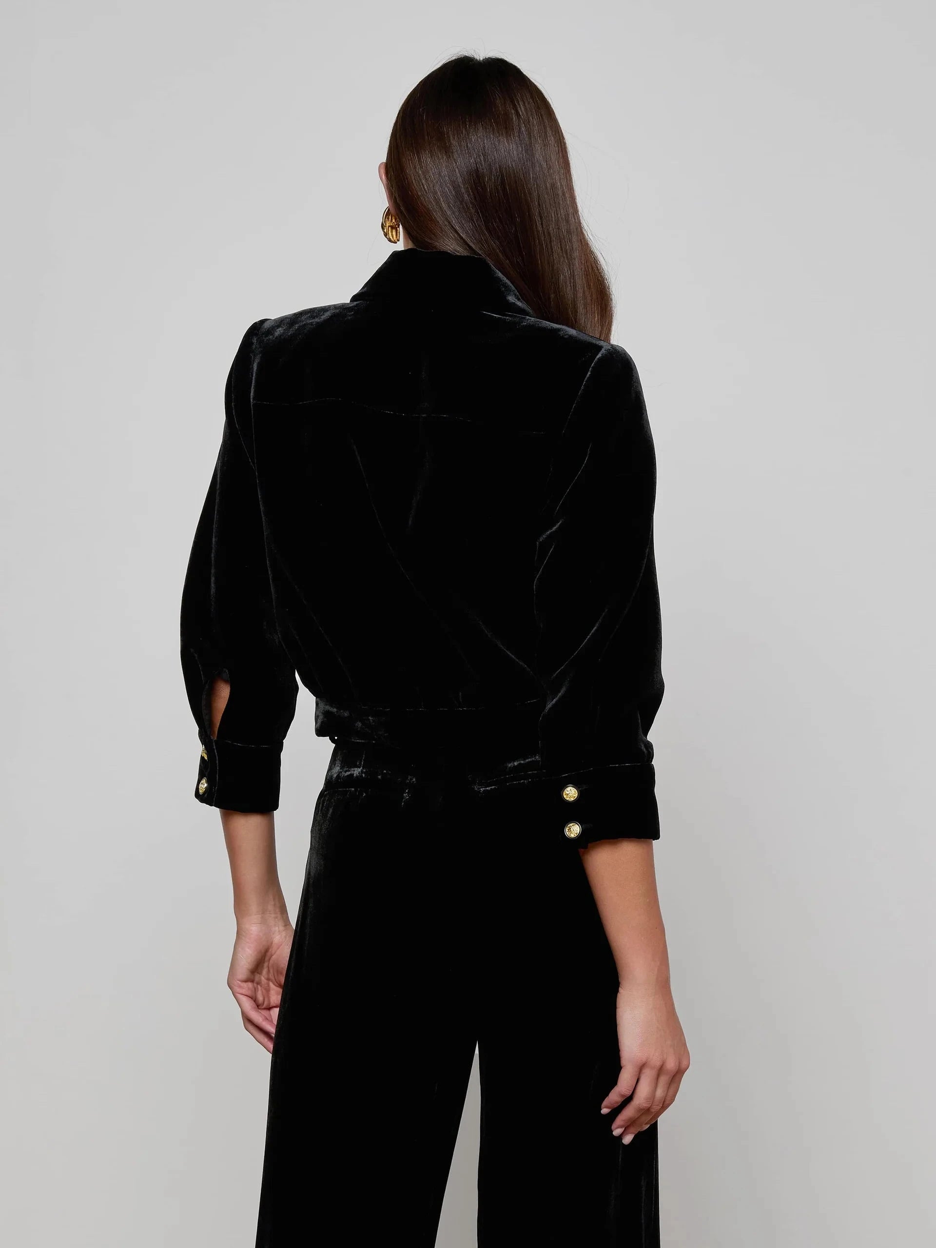 Jia Velvet Jacket Black Outerwear - Longsleeve L'Agence 