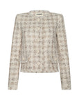 Zell Collarless Jacket Taupe Grey Houndstooth Jackets - Blazers L'Agence 