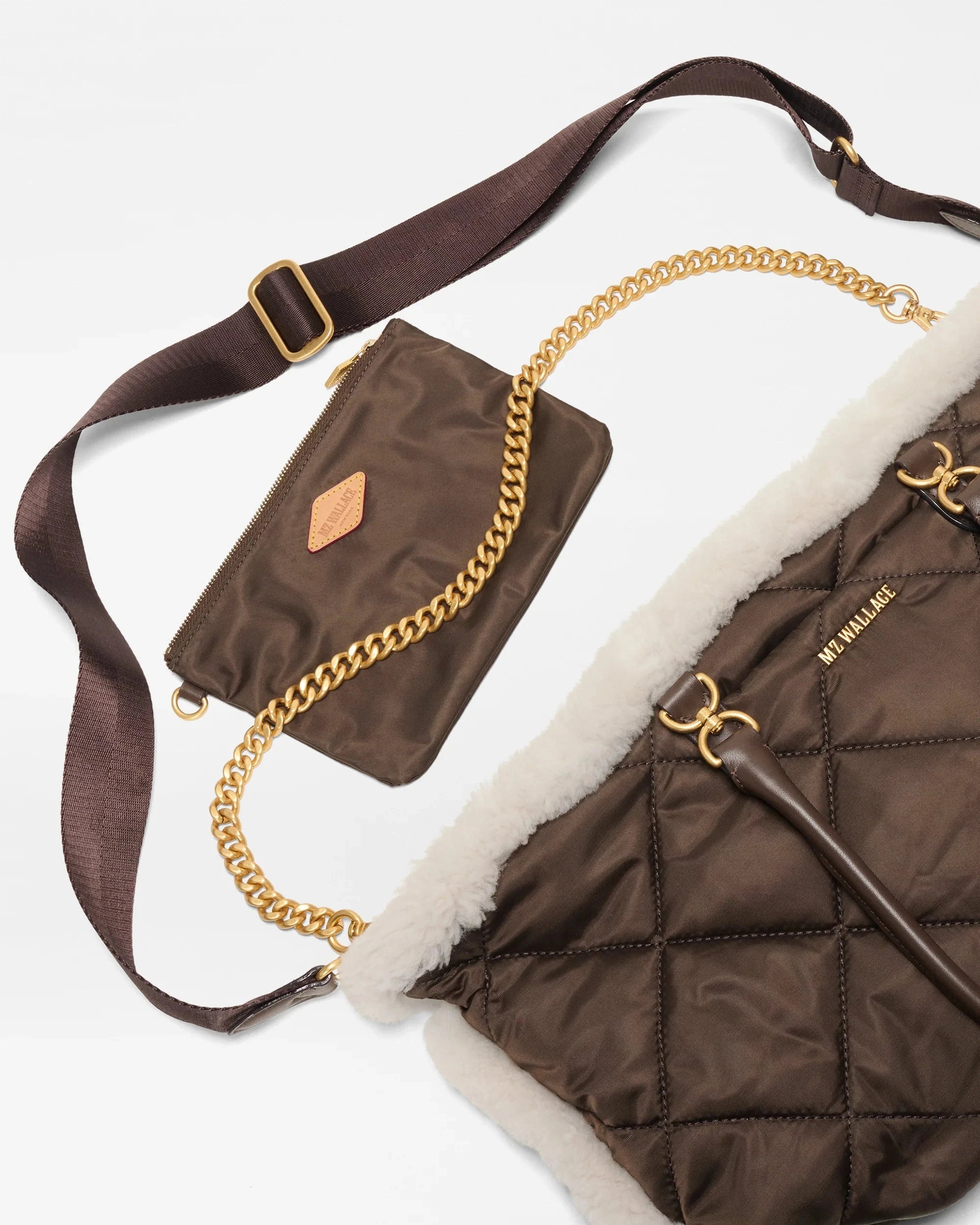 Medium Madison East West Tote Shearling/Walnut Tote & Satchel MZ Wallace 