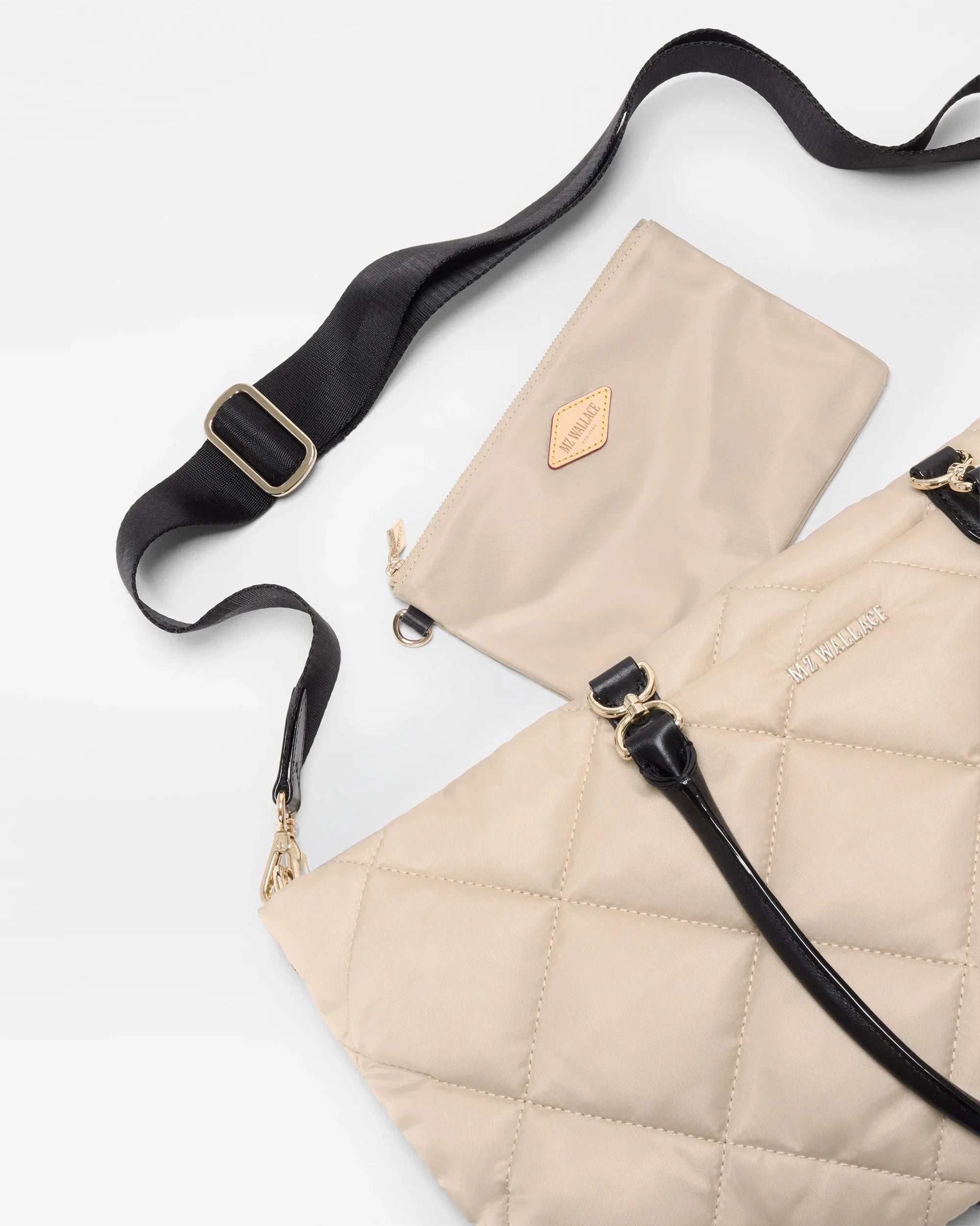 Medium Madison E-W Tote Buff/Black Hobo & Shoulder MZ Wallace 