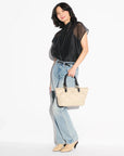 Small Madison E-W Tote Buff/Black Hobo & Shoulder MZ Wallace 