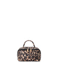 Leopard print handbag on a white background