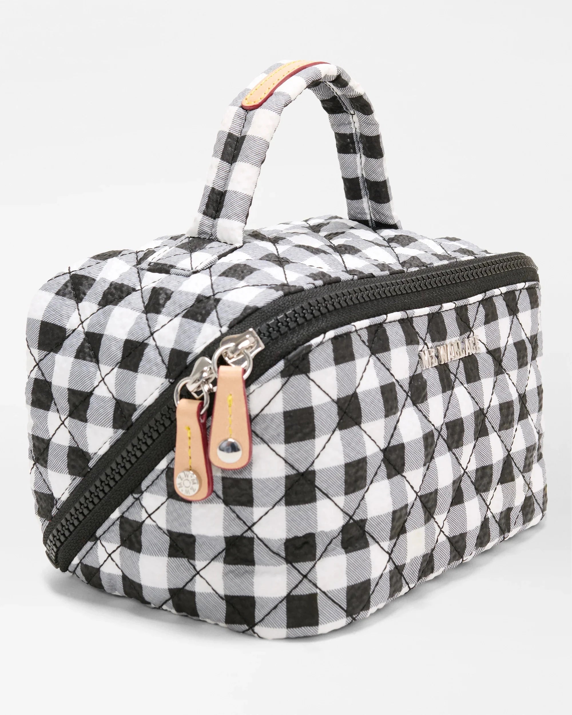 Metro Accordion Cosmetic Black/White Gingham Cosmetic MZ Wallace 