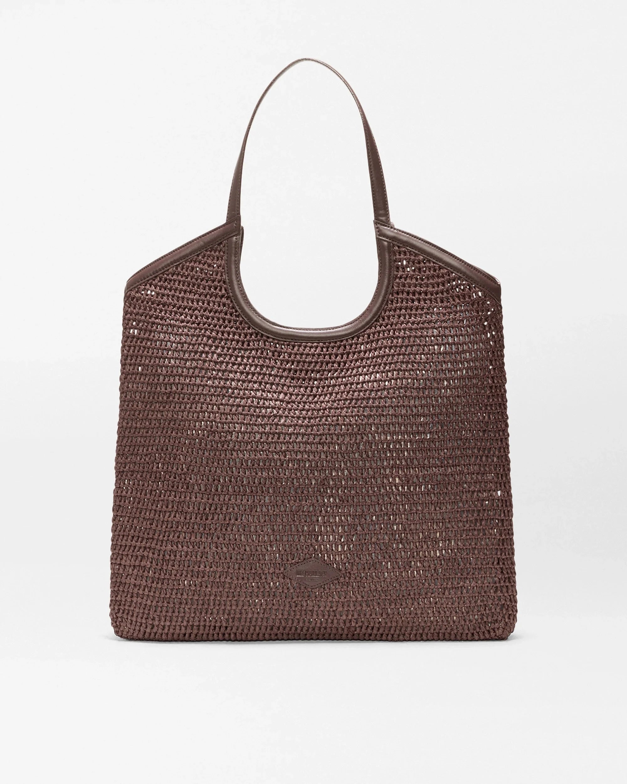 Large Crochet Georgica Tote Brown Crochet Tote & Satchel MZ Wallace 