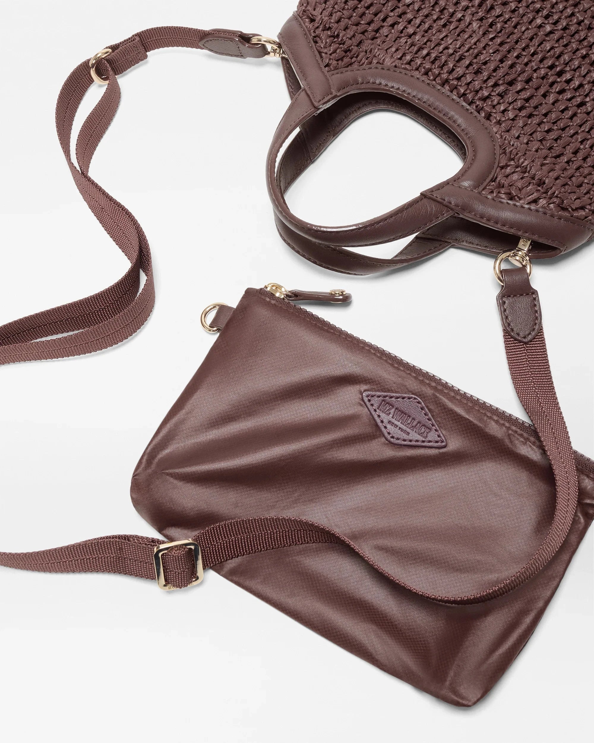 Crochet Mini Georgica Tote Brown Crochet Tote & Satchel MZ Wallace 