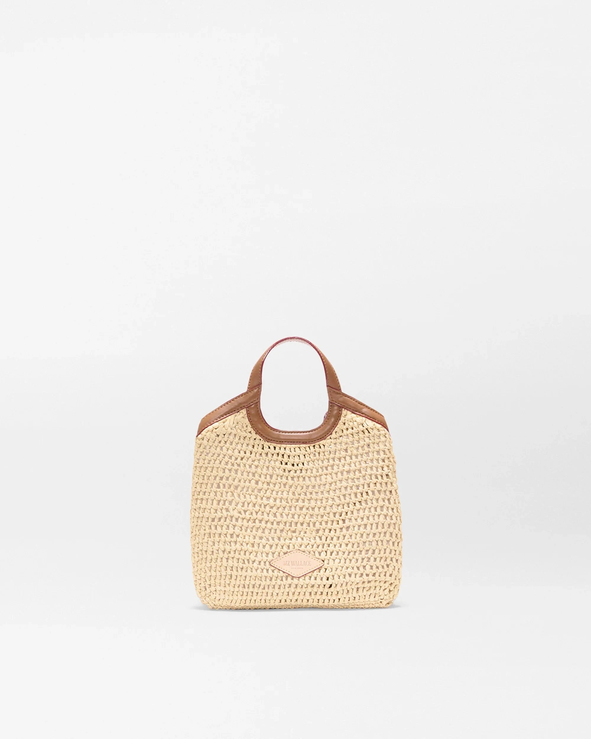 Mini Crochet Georgica Tote Camel Crochet Tote & Satchel MZ Wallace 