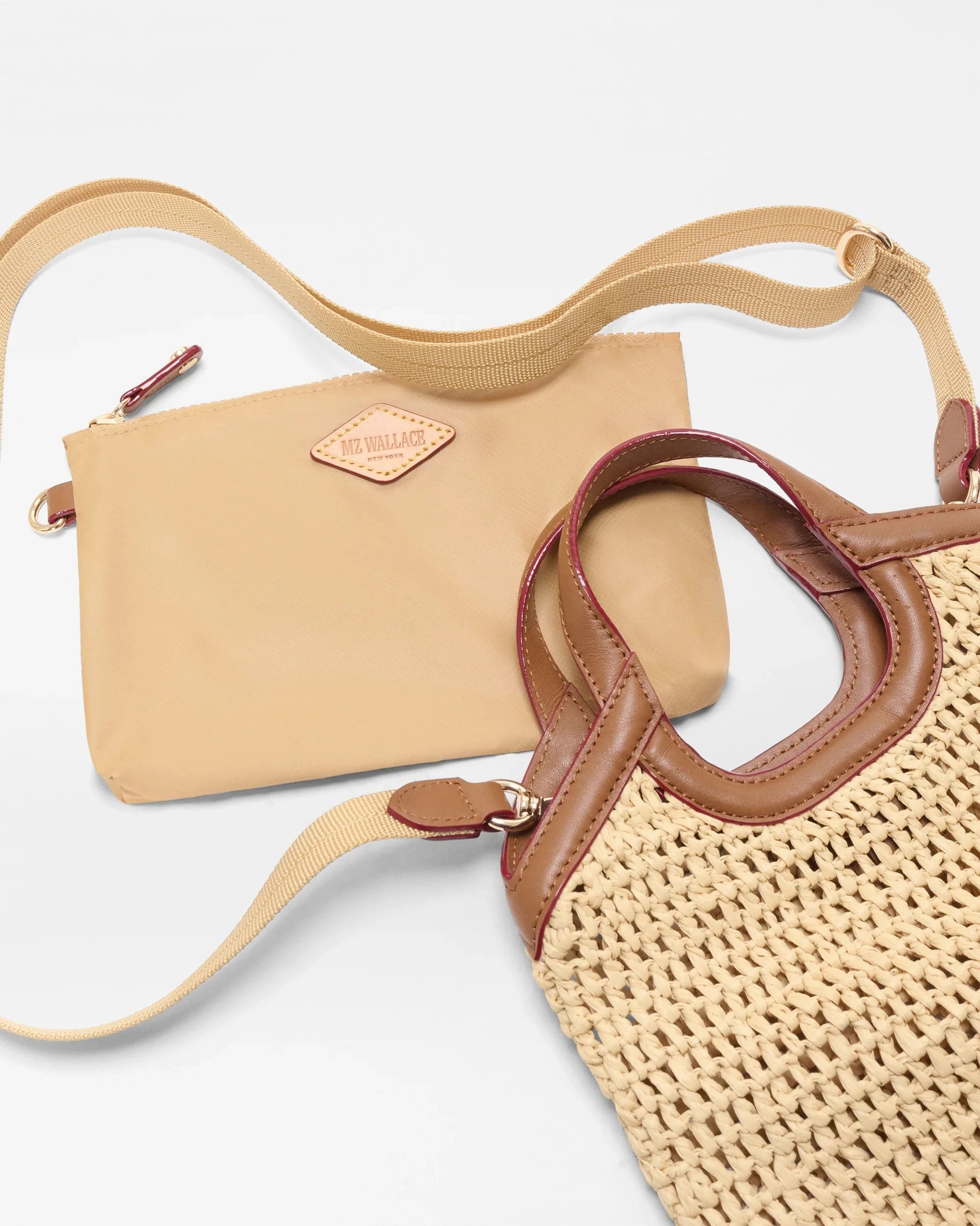 Mini Crochet Georgica Tote Camel Crochet Tote & Satchel MZ Wallace 