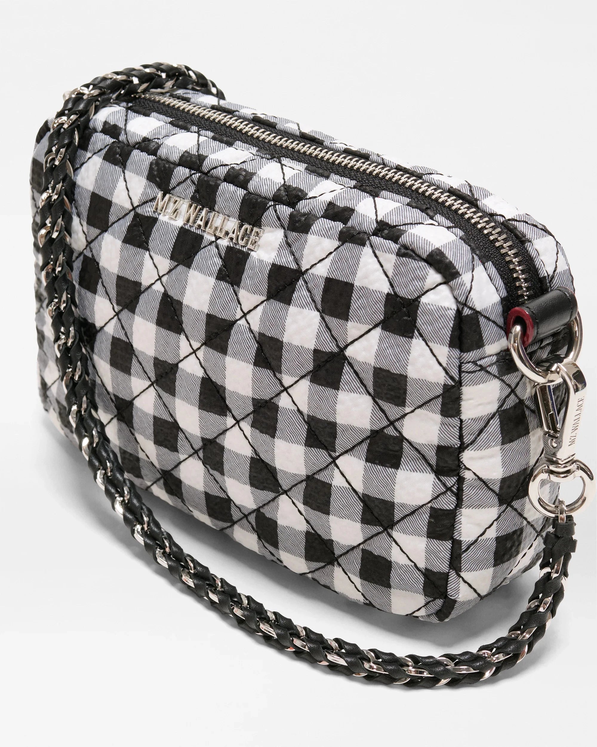 Mini Crosby Black/White Gingham Crossbody MZ Wallace 