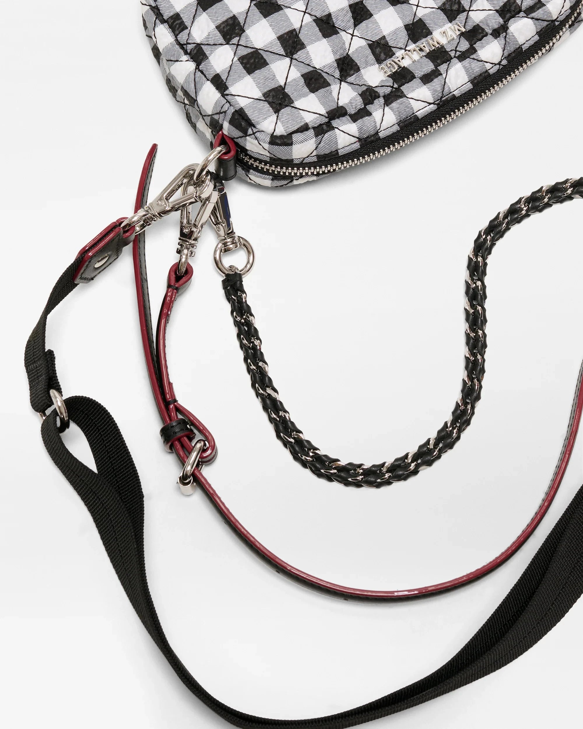 Mini Crosby Black/White Gingham Crossbody MZ Wallace 