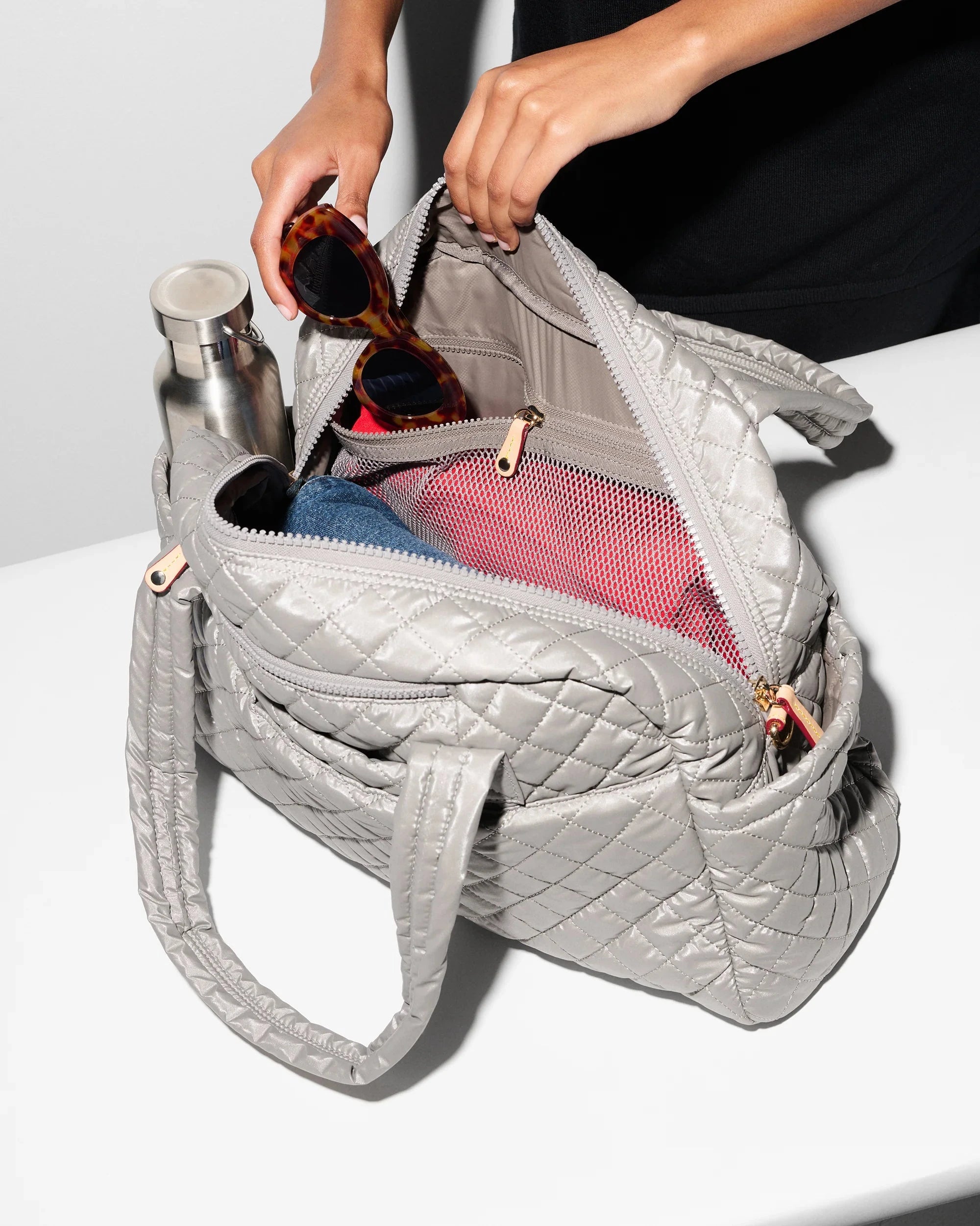 Jimmy Deluxe Sable Pearl Metallic Tote & Satchel MZ Wallace 