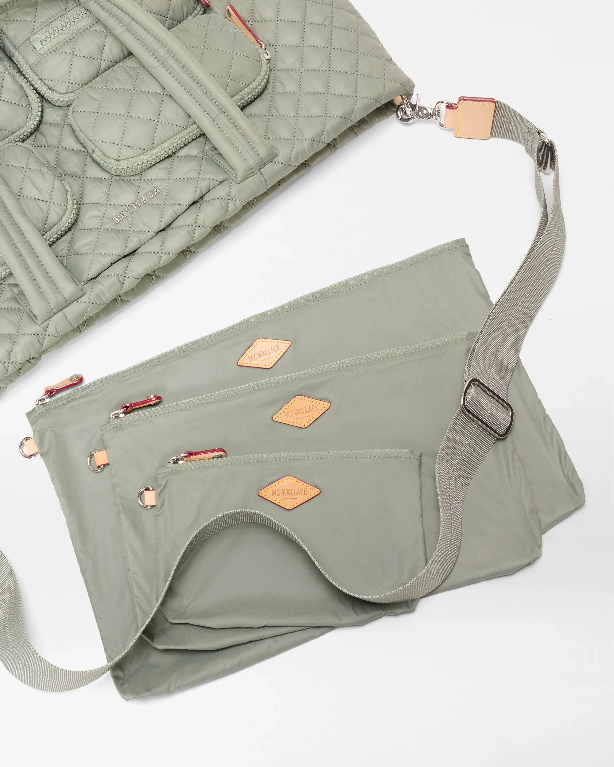 Large Metro Travel Tote Agave Green Tote & Satchel MZ Wallace 