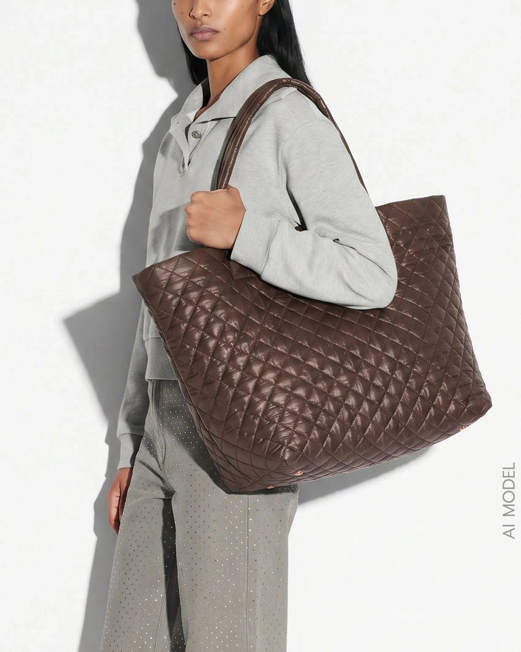 Large Metro Tote Deluxe Walnut Tote & Satchel MZ Wallace 