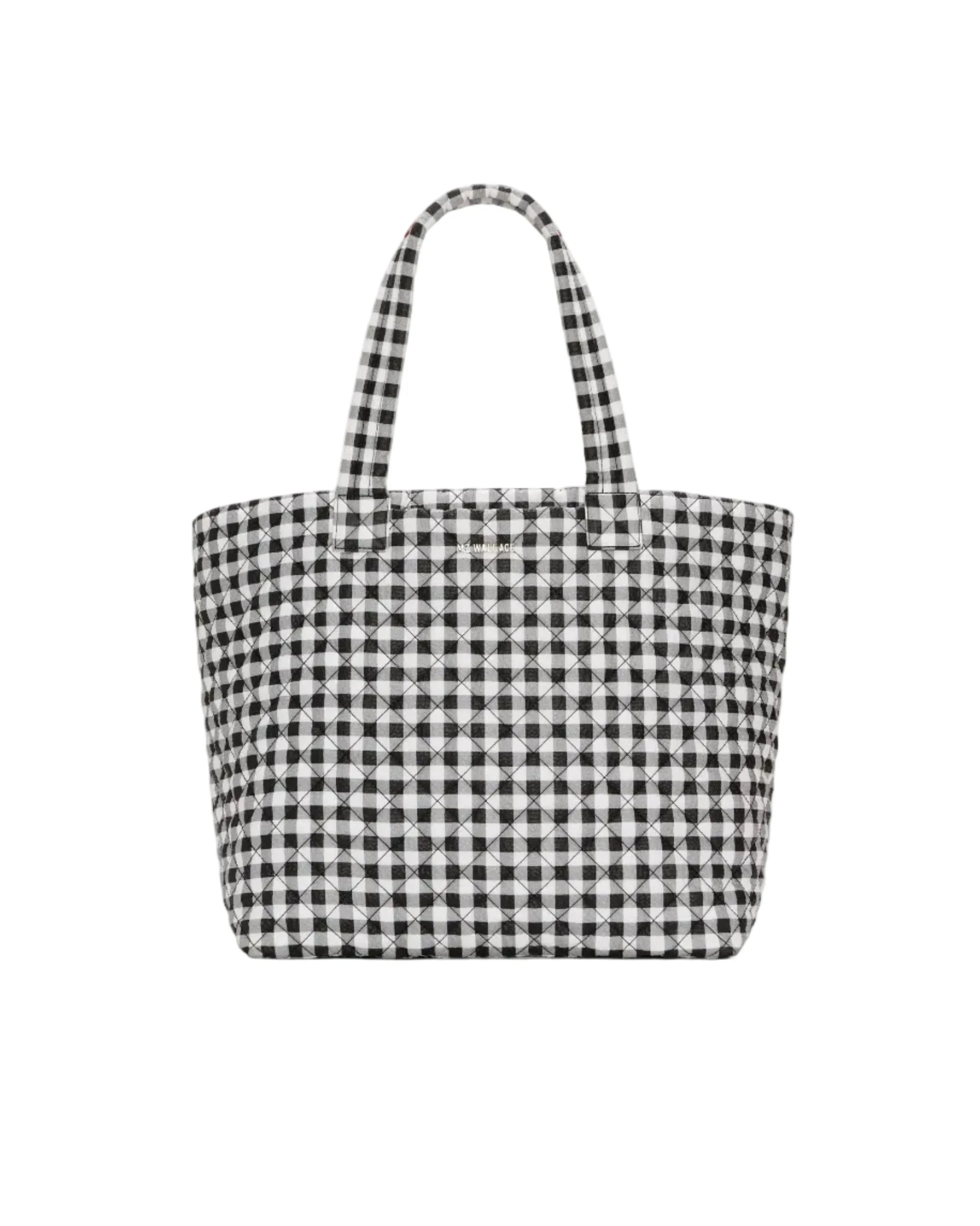 Large Metro Tote Deluxe Black/White Gingham Tote & Satchel MZ Wallace 